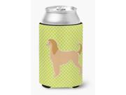 Afghan Hound Checkerboard Green Can or Bottle Hugger BB3806CC