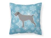 Winter Snowflake German Wirehaired Pointer Fabric Decorative Pillow BB3511PW1414