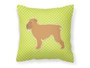 Brussels Griffon Checkerboard Green Fabric Decorative Pillow BB3840PW1818