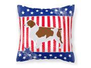USA Patriotic Welsh Springer Spaniel Fabric Decorative Pillow BB3300PW1818