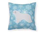 Winter Snowflake Spanish Water Dog Fabric Decorative Pillow BB3515PW1414