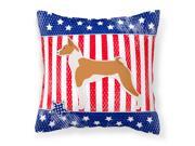 USA Patriotic Basenji Fabric Decorative Pillow BB3374PW1414