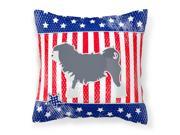 USA Patriotic Lowchen Fabric Decorative Pillow BB3335PW1414