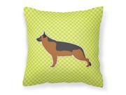 German Shepherd Checkerboard Green Fabric Decorative Pillow BB3824PW1818