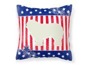 USA Patriotic Komondor Fabric Decorative Pillow BB3355PW1818