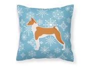Winter Snowflake Basenji Fabric Decorative Pillow BB3574PW1818