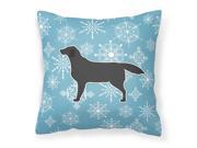 Winter Snowflake Black Labrador Retriever Fabric Decorative Pillow BB3508PW1818
