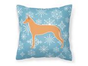 Winter Snowflake Pharaoh Hound Fabric Decorative Pillow BB3488PW1414