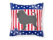 USA Patriotic Affenpinscher Fabric Decorative Pillow BB3348PW1414
