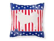 USA Patriotic Polish Tatra Sheepdog Fabric Decorative Pillow BB3327PW1414