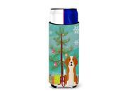 Merry Christmas Tree English Foxhound Michelob Ultra Hugger for slim cans BB4235MUK