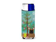 Merry Christmas Tree French Bulldog Brown Michelob Ultra Hugger for slim cans BB4138MUK