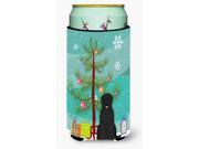 Merry Christmas Tree Black Russian Terrier Tall Boy Beverage Insulator Hugger BB4151TBC