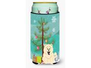 Merry Christmas Tree Chow Chow White Tall Boy Beverage Insulator Hugger BB4265TBC