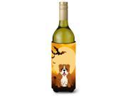 Halloween English Bulldog Red White Wine Bottle Beverge Insulator Hugger BB4386LITERK