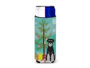 Merry Christmas Tree Standard Schnauzer Black Grey Michelob Ultra Hugger for slim cans BB4159MUK