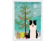 Merry Christmas Tree Border Collie Black White Flag Canvas House Size BB4243CHF