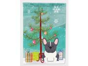 Merry Christmas Tree French Bulldog Black White Flag Canvas House Size BB4137CHF