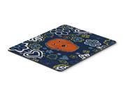 Blue Flowers Longhair Red Dachshund Mouse Pad Hot Pad or Trivet BB5065MP
