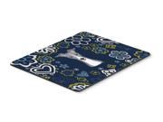 Blue Flowers Italian Greyhound Mouse Pad Hot Pad or Trivet BB5087MP