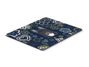 Blue Flowers French Bulldog Mouse Pad Hot Pad or Trivet BB5078MP