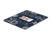 Blue Flowers Shiba Inu Mouse Pad Hot Pad or Trivet BB5076MP