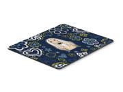 Blue Flowers Afghan Hound Mouse Pad Hot Pad or Trivet BB5095MP