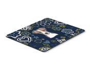 Blue Flowers Jack Russell Terrier Mouse Pad Hot Pad or Trivet BB5111MP