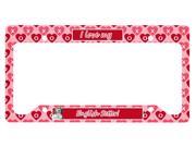 English Setter Valentine s Love and Hearts License Plate Frame