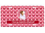 Australian Shepherd Valentine s Love and Hearts License Plate