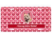 Cairn Terrier Valentine s Love and Hearts License Plate