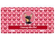 Min Pin Valentine s Love and Hearts License Plate