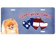 Woof if you love America Pomeranian License Plate LH9509LP