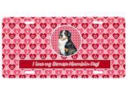 Bernese Mountain Dog Valentine s Love and Hearts License Plate