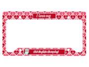 Old English Sheepdog Valentine s Love and Hearts License Plate Frame