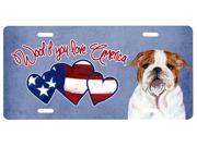 Woof if you love America English Bulldog License Plate SS4996LP