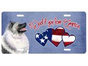 Woof if you love America Keeshond License Plate SS4999LP