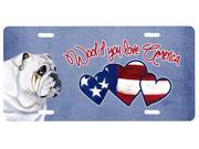 Woof if you love America English Bulldog License Plate LH9536LP