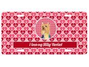Silky Terrier Valentine s Love and Hearts License Plate