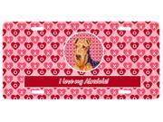 Airedale Valentine s Love and Hearts License Plate