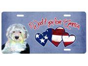 Woof if you love America Old English Sheepdog License Plate LH9508LP