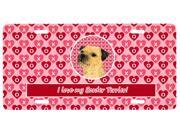 Border Terrier Valentine s Love and Hearts License Plate