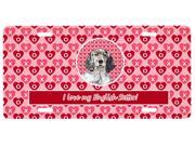 English Setter Valentine s Love and Hearts License Plate