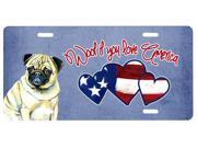 Woof if you love America Pug License Plate LH9517LP