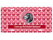 Flat Coated Retriever Valentine s Love and Hearts License Plate