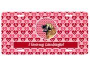 Leonberger Valentine s Love and Hearts License Plate