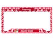 Bearded Collie Valentine s Love and Hearts License Plate Frame