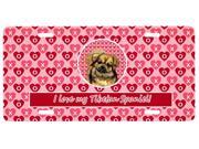 Tibetan Spaniel Valentine s Love and Hearts License Plate