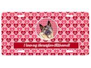 Norwegian Elkhound Valentine s Love and Hearts License Plate