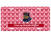 Brussels Griffon Valentine s Love and Hearts License Plate